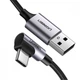 Дата кабель USB 2.0 AM to USB-C 1.0m US284 Angled Alum. Braid Black Ugreen (50941) (262974) - изображение 1