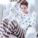Жіноча піжама Lesko Heart Brown 2XL тепла флісова - зображення 2