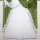 Кухонный ламбрекен VR-Textil № 093к с тюлью оливковый с белым 150х170 см (50-288) - изображение 1