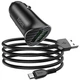 Автомобильное зарядное устройство Hoco Z39 Farsighted+Lightning Cable QC3.0 2USB, Black - изображение 3