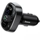 Автомобильное зарядное устройство с воспроизведением музыки Baseus Bluetooth FM Launcher 2.4A 2USB, Black - изображение 1