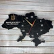 Часы настенные в форме карты Украины, часы карта Украины, часы патриотические HWD (A0532) - изображение 1