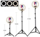 Кольцевая LED Лампа Ring Light 26 см с держателем для телефона + Штатив высотой до 2-х метров + Bt пульт для телефона - изображение 2