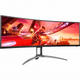 Монитор TFT 48.8" AOC AGON AG493QCX Dual-FHD VA 144Гц изогнутый HDMIx2 DP USB-hub HAS 3840x1080 колонки black - изображение 2