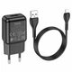 Мережевий зарядний пристрій HOCO C96A 10.5W + кабель USB to Lightning (for iPhone) Black (6931474765987) - зображення 1