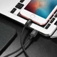 Зарядний кабель HOCO X14 USB to iP 2A, 100cm, nylon, aluminum connectors, Black - зображення 6