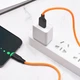 Кабель HOCO X21 Plus USB to Type-C 3A, 1m, silicone, silicone connectors, Black+Orange - зображення 3