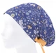 Медицинская шапочка женская HeadwearUniverse универсальная принт Листочки на джинсовом - изображение 3