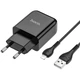 Мережевий зарядний пристрій Hoco N2 з 1USB 2.1A 10,5W з кабелем Lightning - зображення 3