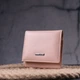 Компактный женский кожаный кошелек с монетницей KARYA Women's wallet 21375 Пудровый - изображение 6