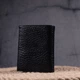 Небольшой кошелек без застежки из натуральной зернистой кожи KARYA Men's Wallet 21364 Черный - изображение 7