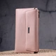 Вместительный женский кошелек из натуральной кожи KARYA Women's wallet 21358 Розовый - изображение 7