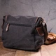 Горизонтальная мужская сумка с клапаном на магнит Vintage 21247 из текстиля 17х24х13 см Черный - изображение 9