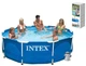 Семейный каркасный бассейн с фильтр-насосом Intex круглый, 305 * 76 см, 4485 л 1250 л синий (28202) - изображение 1