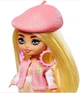 Barbie Extra Mini Minis Mattel кукла блондинка з беретом і університетська куртка - зображення 4