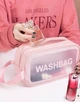 Косметичка водонепроникна органайзер рожева з еко-шкіри Washbag 20х12х 6,5 см сумка для косметики з ручкою - зображення 7