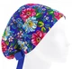Медицинская шапочка женская HeadwearUniverse универсальная принт Пионы на синем - изображение 1