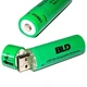 Аккумулятор 18650 (BLD Li-ion 3.7v 3800mah Green) АКБ батарея с USB зарядкой для фонарика, вейпа, шуруповерта (1008004-Green-1) - изображение 1
