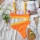Купальник No Brand раздельный трикотажный с топом и завышенной талией оранжевый с желтым S - изображение 8