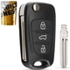 Выкидной корпус ключа на 3 кнопки KIA K2 , K5 , Rio , Picanto , Ceed , Cerato , Sportage , Hyundai I20 , I30 , IX35 , I35 , Elantra ( левое лезвие HY15 ) - зображення 1