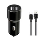Автомобільний зарядний пристрій (адаптер) XO TZ09 2USB / 2.4A / 12W + Micro black - зображення 1