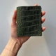 Шкіряний унісекс гаманець Compact+ Зелений з тисненням рептилія - зображення 9