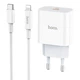 Сетевое зарядное устройство Hoco C76A Plus, PD, 20W, кабель Type-C to Lightning, 3A, White - изображение 1