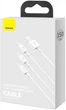 Кабель 3 в 1 Baseus Superior Series Fast Charging Data Cable USB to M+L+C 3.5A 1.5m White - изображение 2