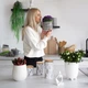 Горщик-кашпо для рослин MBM HOME DH-FLOWERS-28 M WHITE білий - зображення 14