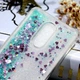 Чехол Glitter для Xiaomi Redmi 5 Plus Бампер Жидкий блеск бирюзовый - изображение 4