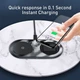 Беспроводная зарядка Qi BASEUS Simple 2in1 Wireless Charger Pro Edition 15W Black - изображение 11