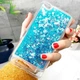 Чехол Glitter для Xiaomi Redmi 4a Бампер Жидкий блеск синий - изображение 1