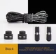 Шнурки для обуви со светоотражающим эффектом Fastlaces T2-4 Black 100 см - изображение 1