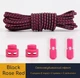 Круглі еластичні шнурки для взуття FASTLACES T2-6 Black Rose Red - зображення 1