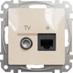 Розетка Schneider Electric RJ45 категория 6 UTP-TV Sedna Design Бежевая (SDD112469T) - изображение 2