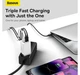 Мережевий зарядний пристрій Baseus 65W Quick Charge GaN2 Pro QC4.0+PD3.0 1USB+2Type-C 5A + кабель Baseus Type-C to Type-C 100W 20V/5A 1м (CCGP120202) White - зображення 10