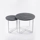 Комплект журнальных столов Модерн S + M Adore Decor Белый/Угольный камень (металл/ламинированная ДСП) (MOwK-dB) - изображение 1