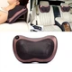 Подушка роликовый массажер для шеи спины и ног Massage Pillow от 12V и 220V (для дома и машины) Коричневая 4 ролика - изображение 5