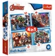 Пазли Trefl - Хоробрі Месники / Disney Marvel The Avengers (4 в 1), 35, 48, 54, 70 елементів (34386) - зображення 1