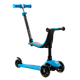 Трехколесный самокат со светящимися колесами и родительской ручкой Best Scooter Голубой - изображение 1