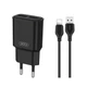 Мережевий зарядний пристрій XO L92C адаптер 2USB 2.4A + Lightning black - зображення 1