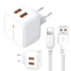 Сетевое зарядное устройство (адаптер) XO L61 2USB / 2.4A + Lightning white - изображение 1