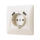 Розетка кремова 1а із заземленням та 2USB BINERA(VF-BNSK1GU2-CR) - зображення 5