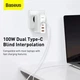Зарядний Пристрій Baseus GaN2 Pro Quick Charger 2USB / 2Type-C / QC 4.0 + PD 3.0 100W / 5A + Кабель Type-C to Typc-C 100W / 5A / 1M (CCGAN2P-L02) White - зображення 7