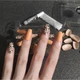 Накладні нігті із клеєм Technic Cosmetics Squareletto - Orange Leopard 24 шт. Помаранчевий. Коричневий. Бежевий - зображення 2
