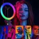 Кільцева RGB лампа MJ 36 см Штатив 200 см - зображення 2