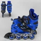 Детские раздвижные ролики 29-33 Best Roller PU с подсветкой переднего колеса синие 9566-S - изображение 2