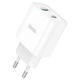 Сетевое зарядное устройство Hoco C80A Plus USB / Type-C PD QC 20W 3A белое - изображение 2