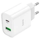 Сетевое зарядное устройство Hoco C80A Plus USB / Type-C PD QC 20W 3A белое - изображение 3