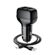 Автомобільний зарядний пристрій HOCO Z36 Leader dual port car charger set(Type-C) Black (6931474727770) - изображение 5